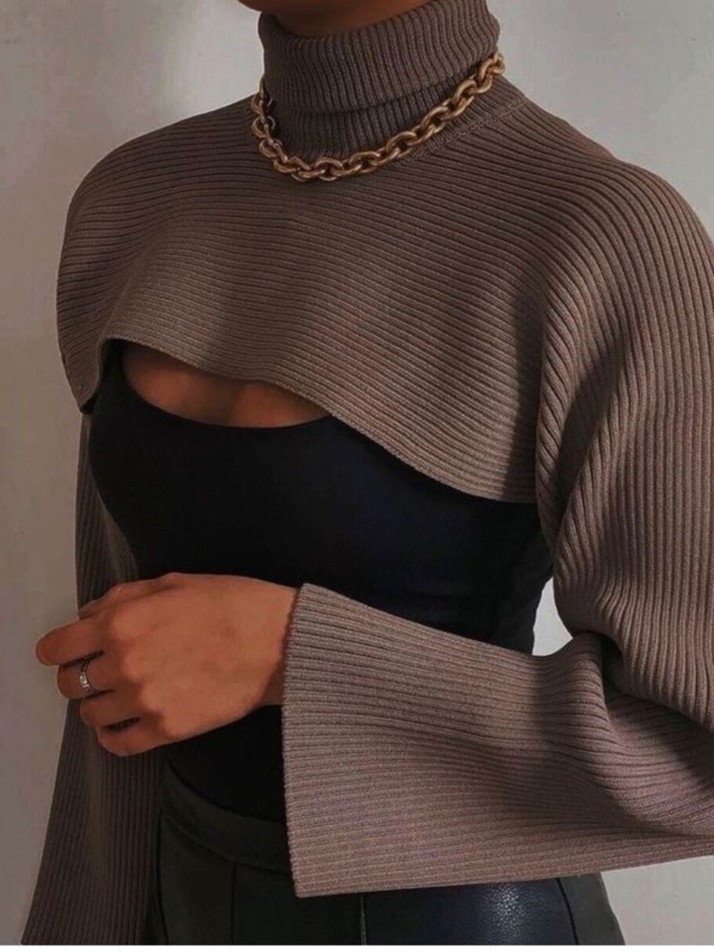 Zara Ribbed Bolero Cropped Sweater Top Size M BNWT